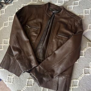 ☀️ SALE ☀️  Beautiful Faux Leather Brown Jacket